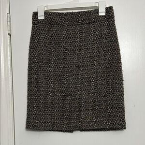 J. Crew Tweed Brown Pencil Skirt